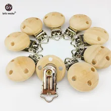 Let's Make – attache sucette en bois, 50 pièces, DIY, accessoires d'allaitement, Clips de sucette, à mâcher, chaîne factice, anneau de dentition pour bébé
