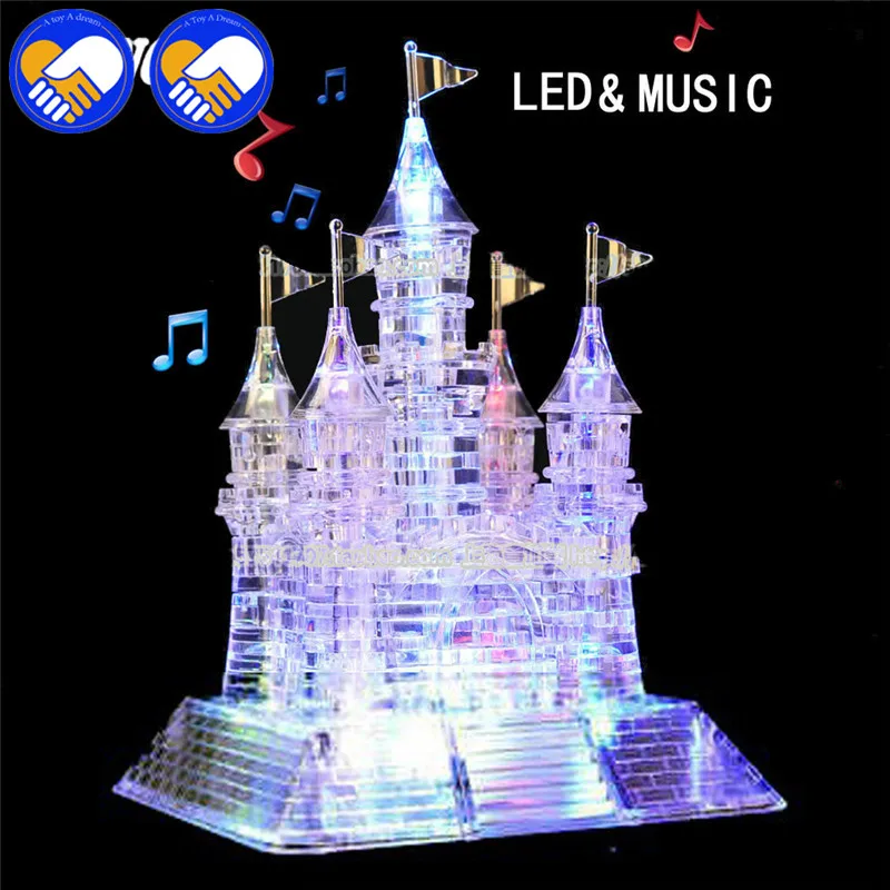105 шт. 3D кристаллическая головоломка Музыка & светодиодный флеш замок Мозаика из
