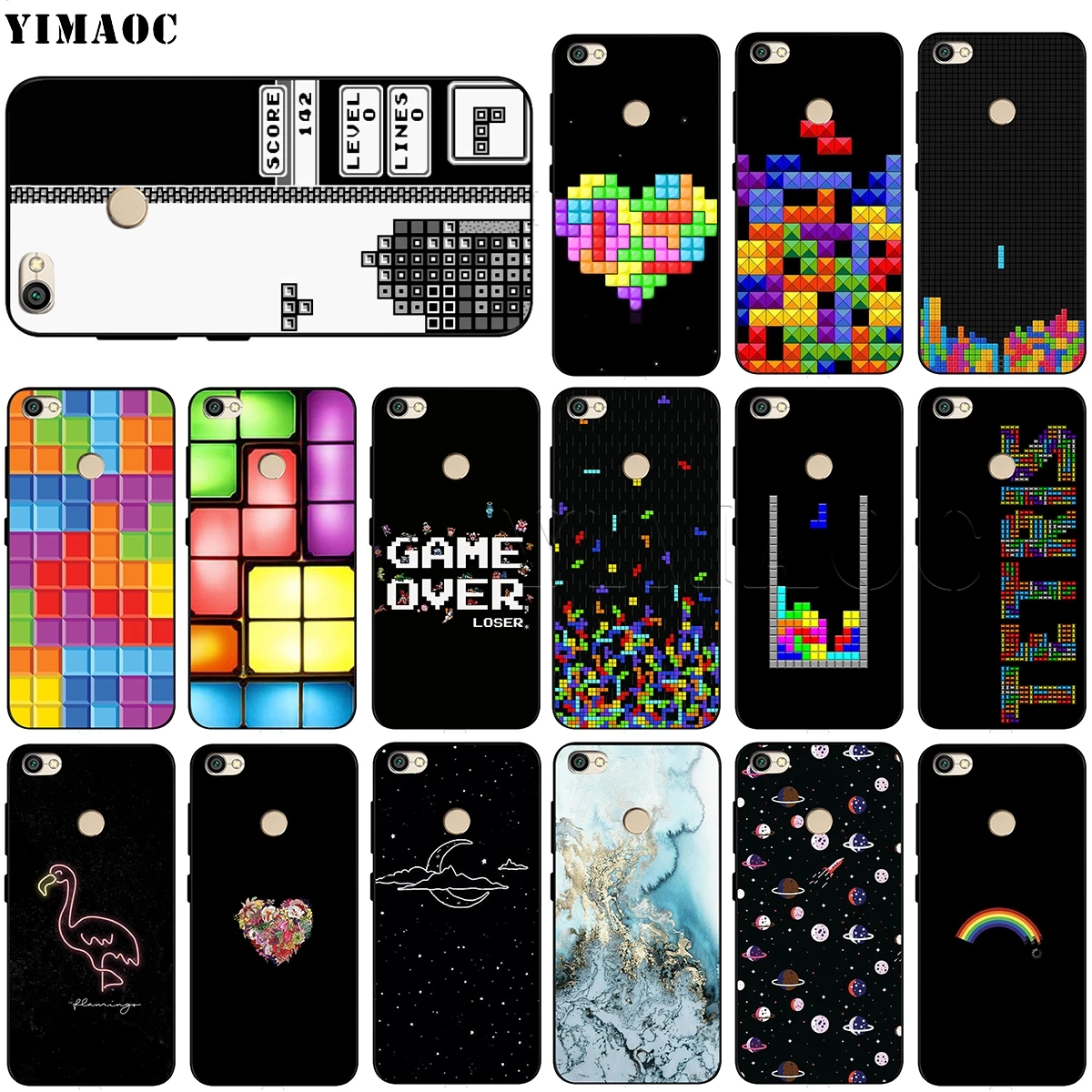 Силиконовый чехол YIMAOC Tetris для Xiaomi Redmi Note 4 4x 4a 5 5a 6 8 Pro Prime Plus | Мобильные телефоны и