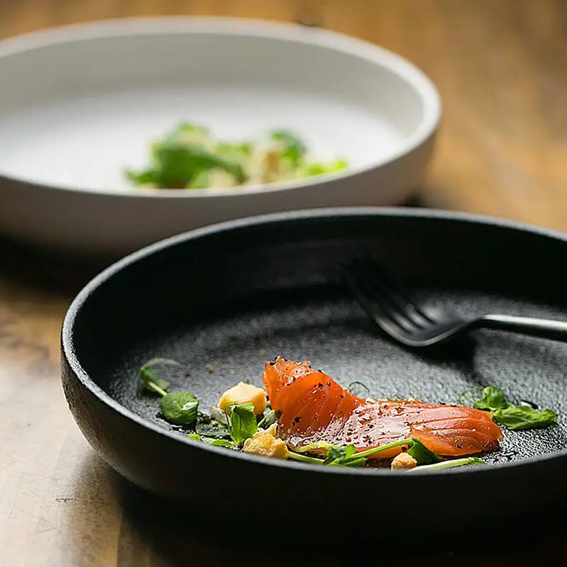 Online 1 unid KINGLANG estilo europeo de cerámica redondo profundo plato de sopa ensalada de pescado plato vajilla