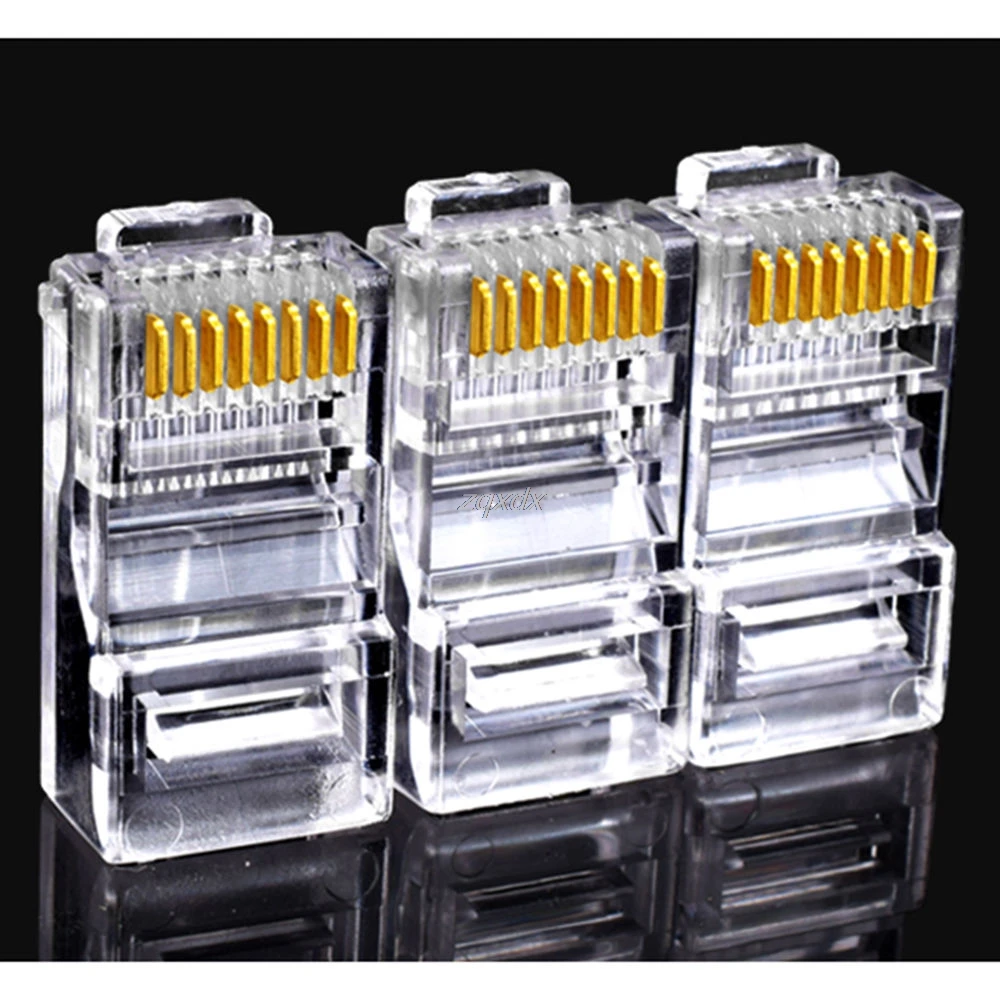 25 개 금 도금 RJ45 그물 네트워크 모듈러 플러그 Cat5 CAT5e 커넥터, 신제품, 도매 & 생산자 직배송