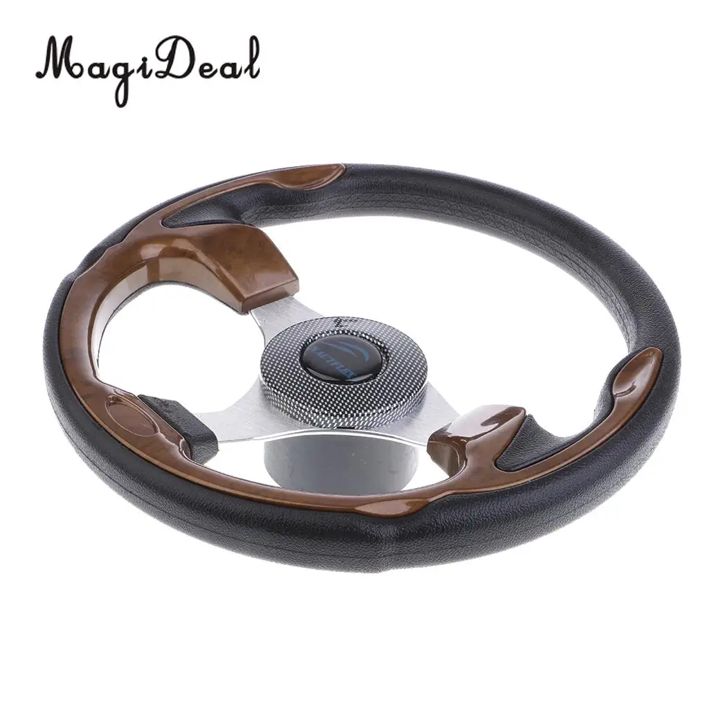 Universal Marine Boat 12.6'' 320mm Steering Wheel W/ 3/4'' Tapered Key Adapter 3 spoke for Flatable Fishing Boat Accessories