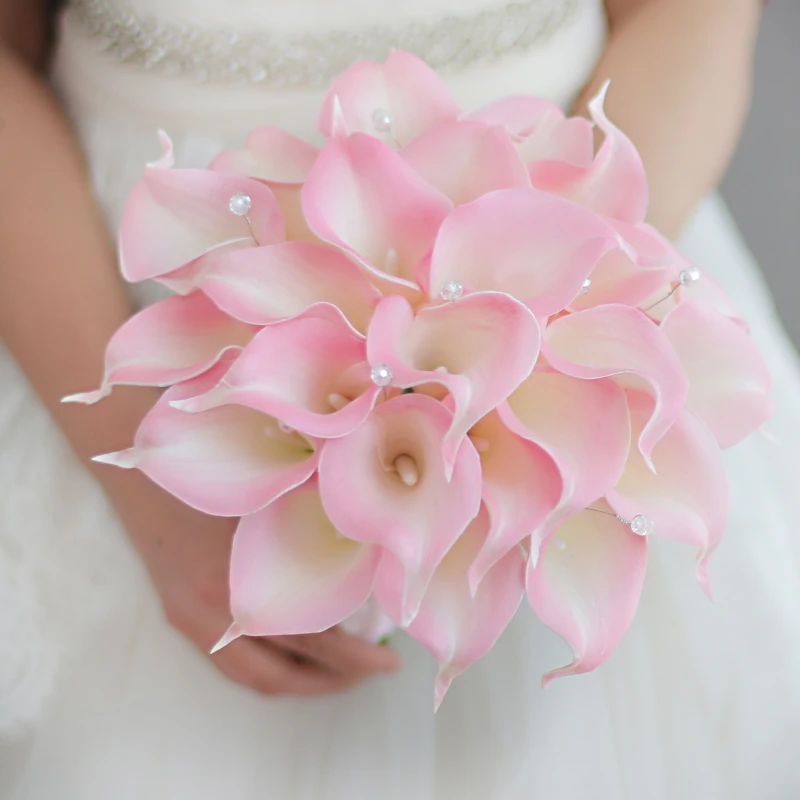 IFFO ramo de novia con flor de sujeción, accesorio de modelado personalizado, lirio de calas rosa, de novia de dama de honor simple, decoración DIY|hold flower|bride holding flowerswedding bouquet - AliExpress