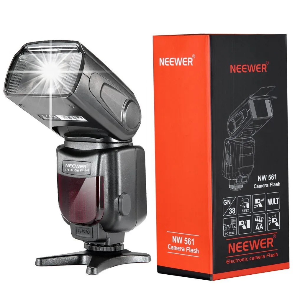 Nuevo NW-561 pantalla LCD Speedlite Flash para Canon 6D/60D/700D/Nikon D7100/D90/D7000 /otras cámaras DSLR con zapata estándar