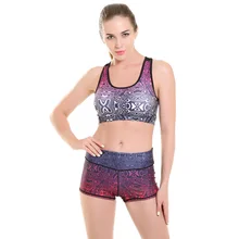 ESHINES Для женщин лабиринт узор шорты Tropic Дело быстрое высыхание лосины Спорт Йога Фитнес Running жизни беговые шорты