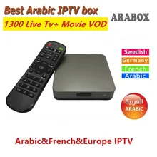 Azsuper арабский IPTV Box Поддержка 1300+ арабские африканские французский шведский европейские ТВ-каналы высокой четкости часы 1 или 2 года