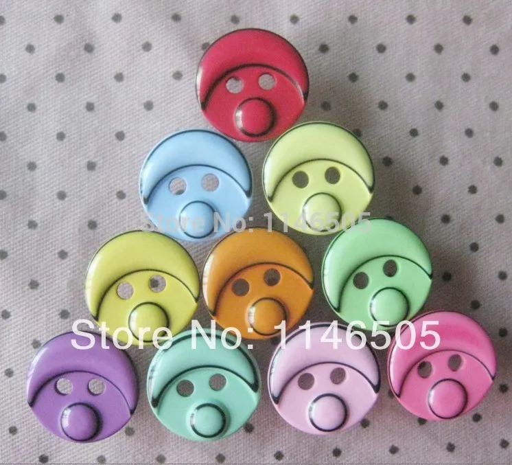 

100pcs 2-Holes Mix Color Kids Accessories loose Kawaii Button 14mm Sewing botoes for Craft Scrapbooking Buttons zk0184