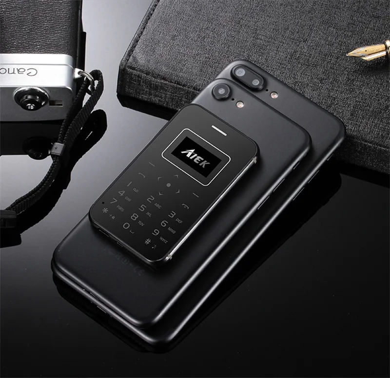 Ультратонкий телефон для кредитных карт AIEK X8 Bluetooth 3,0 320mAn аккумулятор светодиодный фонарик мини карманный мобильный телефон
