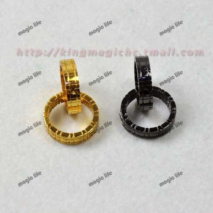 

Best Selling black&gold Magic ring cross fingers Himber Ring Linking Ring magic toys magic props