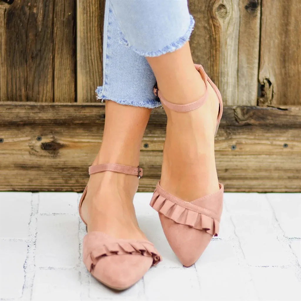 

Plus Size Women's Sandal Ruffles Shoes Woman Cross Bandage Sandals Summer Shoes Flats Lace-up Ankle Strap Sandalias Mujer 2019