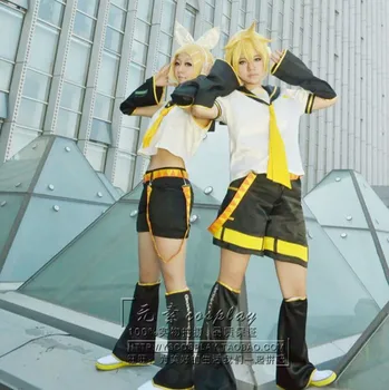 

Wholesale Anime Vocaloid Kagamine Rin Sister/Brother Cosplay Costume Wholesale Halloween Christmas Party Uniform