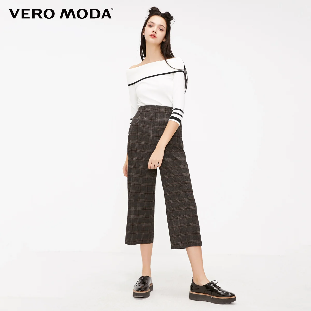 Vero Moda Женские клетчатые широкие повседневные брюки | 31836J504