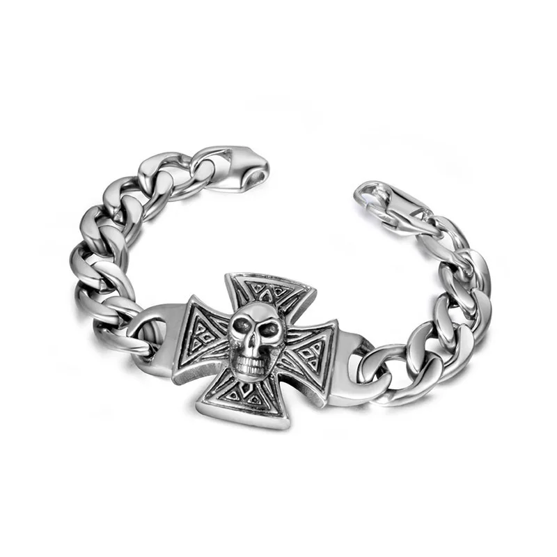 

2019 Erkek Bileklik Bracelets & Bangles Bileklik Pirates Of The Caribbean Skull Steel Ghost Dragon Punk Ce456 Male Hands With