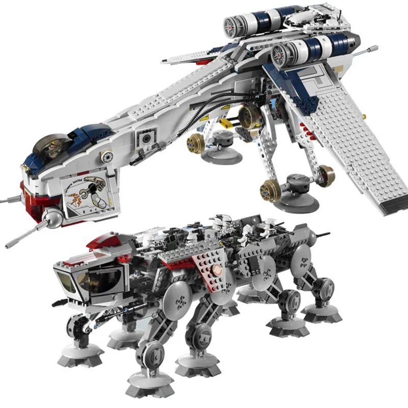 

Star Wars Series Republic Dropship AT-OT Walker Building Blocks 1808pcs Bricks Toy Compatible With Legoings Star War