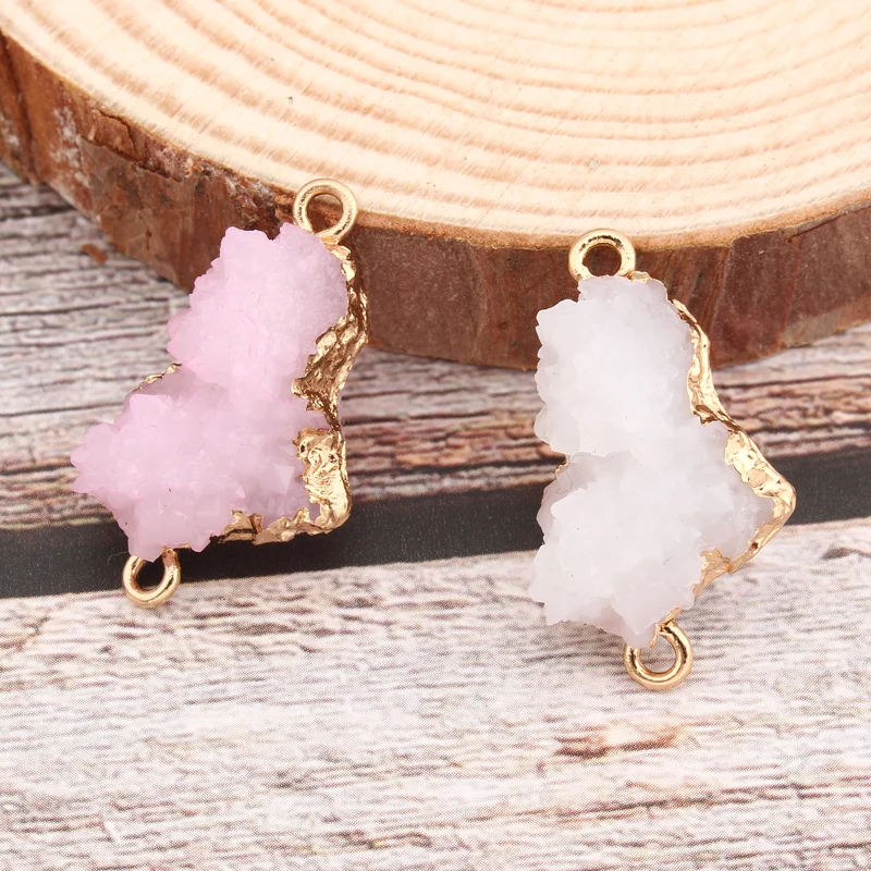 

2Pcs Charms Irregular Resin Stone Pendant Findings Diy Making Teardrop Connector Necklace Choker Bracelet Charm Accessories F9