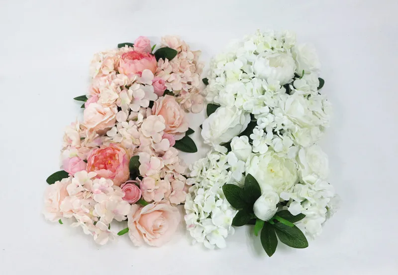 Flone Artificial Road Flower Row Silk Flower Hydrangea Peony Rose Flowers Wedding Arch Road Lead Home Hotel Party DIY Decor  (14)