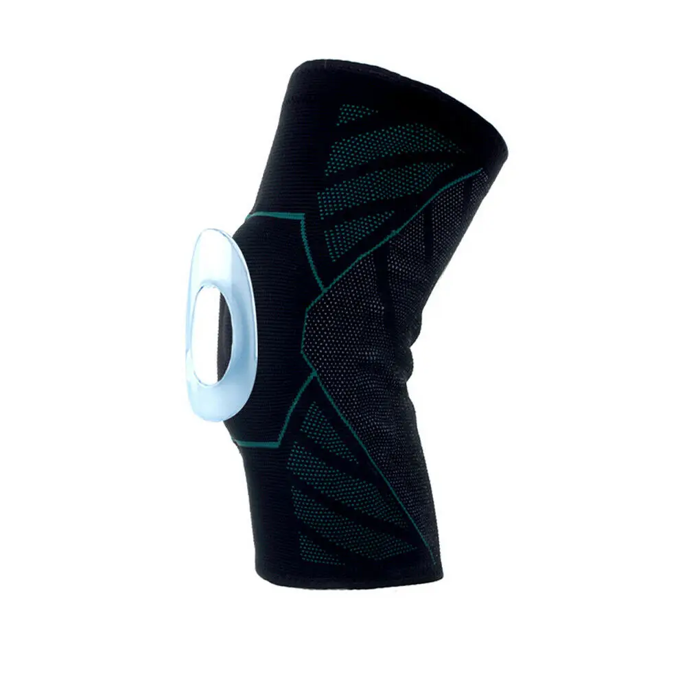 Фиксатор колена поддержка Спортивная нейлоновая защитная накладка Компрессионные спортивные подкладки наколенник с отверстием цельный - Цвет: Blackish green