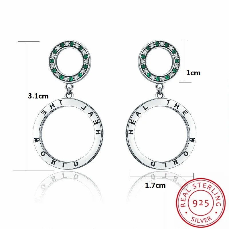 

Brand New for Women Letter of Heal the Word Design 925 Sterling Silver Earrings for Fashion Women Engagement Gifts