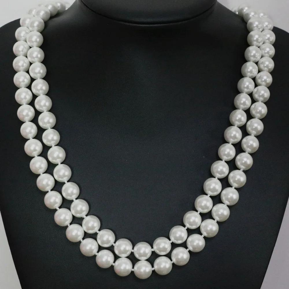 

FREE SHIPPING HOT sell new Style >>>>New arrival genuine 8 mm south white sea shell pearl round beads necklace 32
