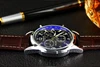 Splendid New Luxury Fashion Faux Leather Men Blue Ray Glass Quartz Analog Watches Casual Cool Watch Brand Men Watches 1