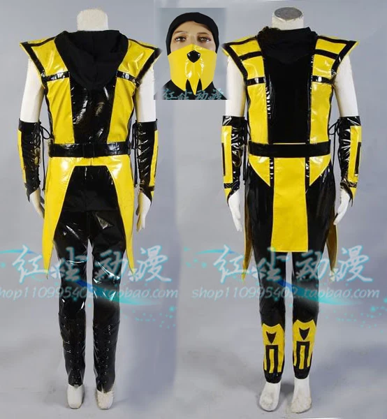 Скорпион Mortal Kombat 3 желтый костюм Косплей Костюм Любой Размер|cosplay costume|scorpion mortal