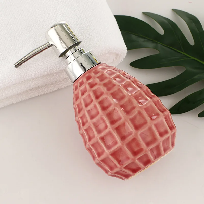 Bathroom Ceramic Hand Sanitizer Bottle/Liquid Soap Dispenser Minimalist 3-Color Diamond style Bathroom Lotion Bottle Bathroom Ceramic Hand Sanitizer Bottle/Liquid Soap Dispenser Minimalist 3-Color Diamond style Bathroom Lotion Bottle