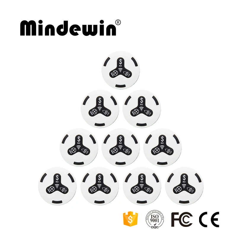 

Mindewin 10PCS Wireless Waiter Table Call Button M-K-3 Restaurant Waiter Calling System Waiter Buzzer Systems