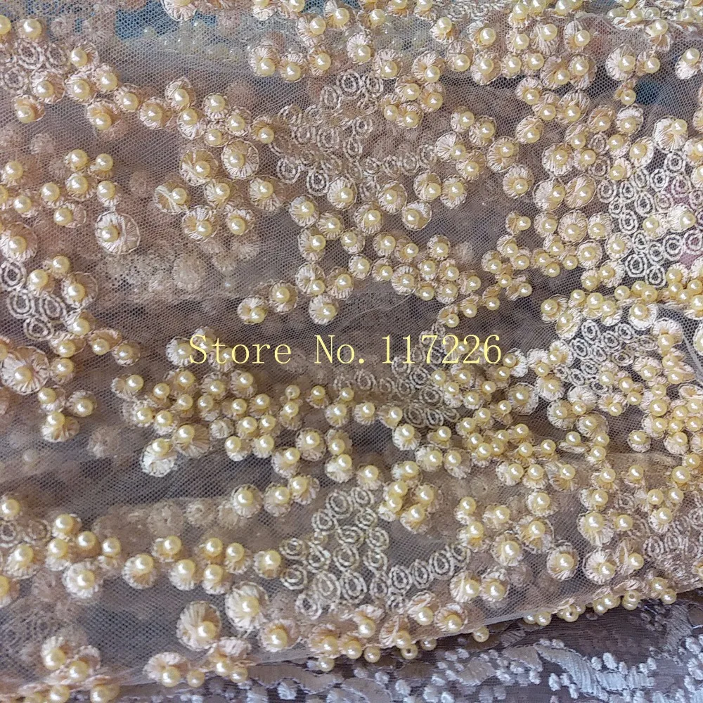 Золотисто-желтая африканская кружевная ткань швейцарское французское кружево ручной работы органза вуаль кружево с полным бисером 5 ярдов Высокое качество JRB-95102