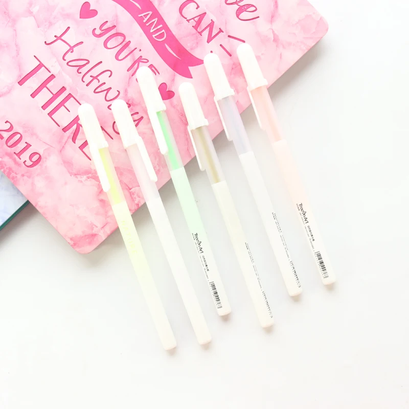 

Domikee New colored school student Highlighter pens for drawing sketchbook stationery supplies,fine 6 colors gel pens set gift