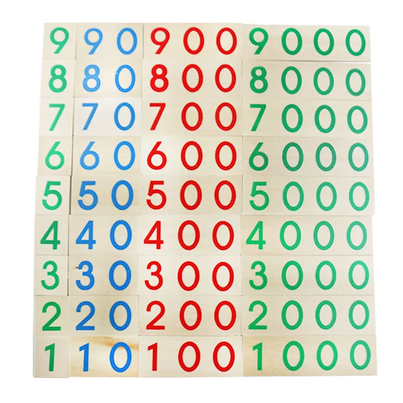Wooden Montessori Toys Math 1-9000 Number Cards Materials Educational Early Learning Toys For Girls Birthday Gift ME2444