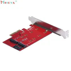 Ловкий 2 Порты NGFF M.2 b + M ключ SSD для pci-e PCI Express 4x адаптера 20s7301 Перевозка груза падения