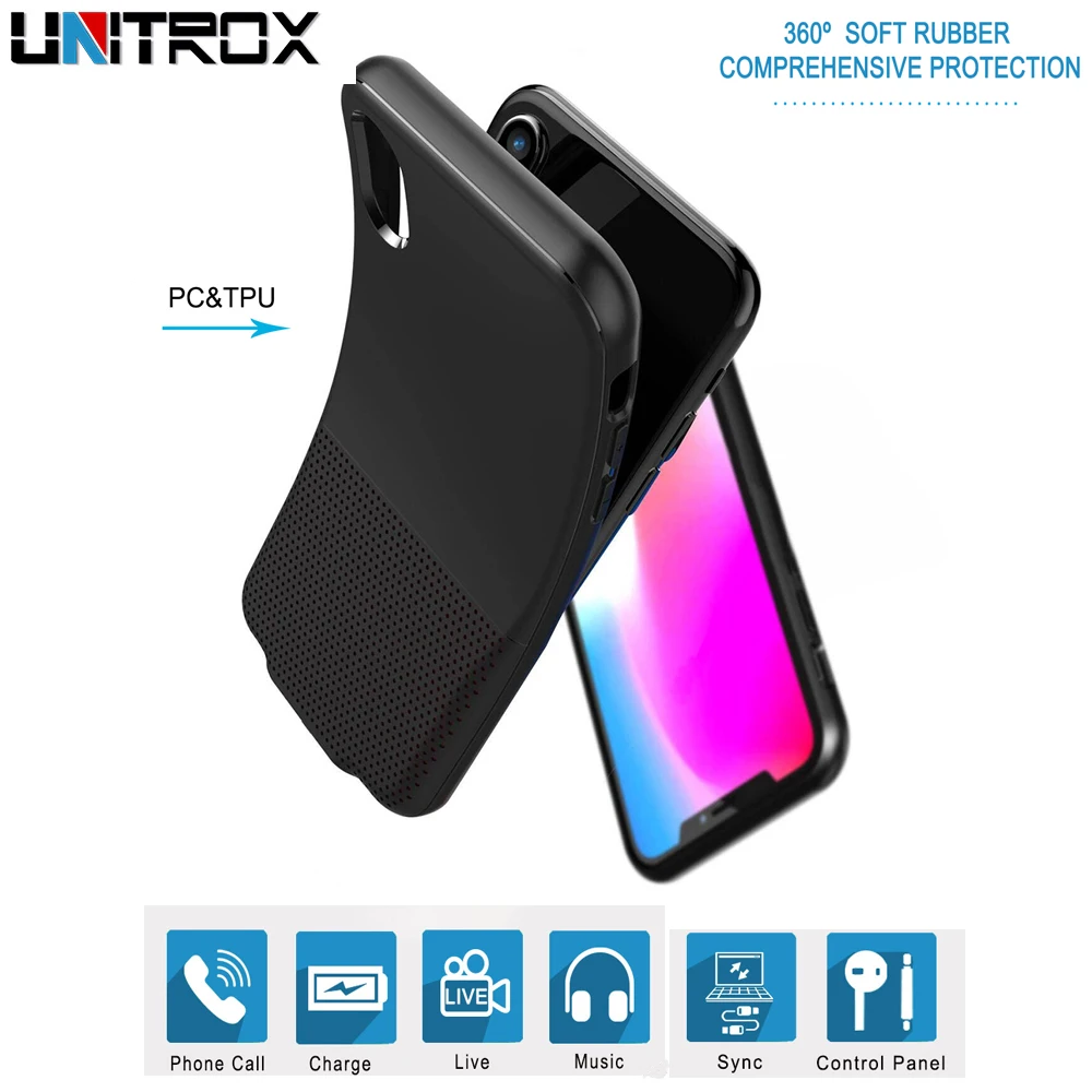 

Audio Phone Case For Lightning to Dual light-ning Charge Headphone Aux Jack For iPhone X,Support Music Call Charging Data Sync