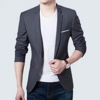 

2020 new spring and autumn men's casual blazer Slim solid color young fashion blazer S-5XL