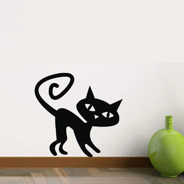 Swirl Tails Cat Wall Stickers Kids Room Decoration Swirl Tails Cat Wall Stickers Kids Room Decoration Murals Vinyl Art Decals Home Decor