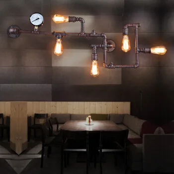 Является кафе промышленность коридор, чтобы украсить балкон личность американский ресторан настенный светильник, кованого железа трубы