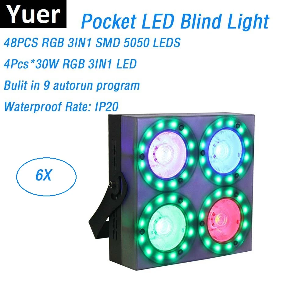 6 ユニットポケット Led ブラインドライト 4 30 ワット Rgb フルカラー Led Cob Par ライト 48 個 Rgb 5050 Led Ip Dj クリスマスホリデー Stage Lighting Effect Aliexpress
