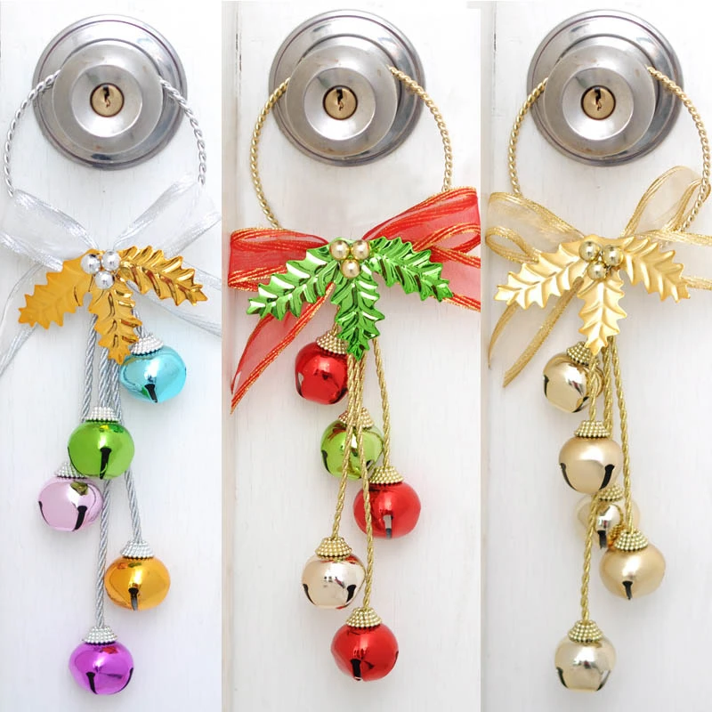 

3pcs/set Christmas Hanging Decorations Door Hangers Drop Ornaments Jingle Bell Hangers Pendants for Xmas Tree Home Decor