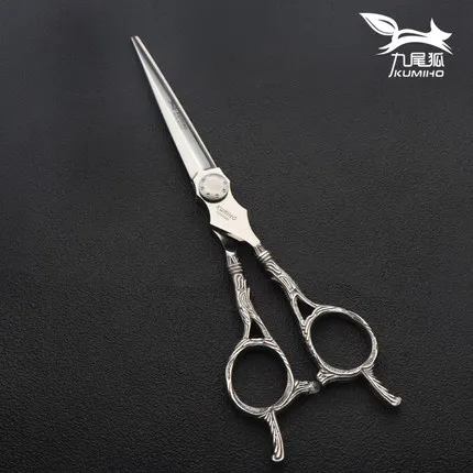 KUMIHO Новое поступление ножницы для стрижки и истончения волос 6 дюймов VG10 Кобальт нержавеющая Профессиональные Парикмахерские ножницы - Цвет: cutting