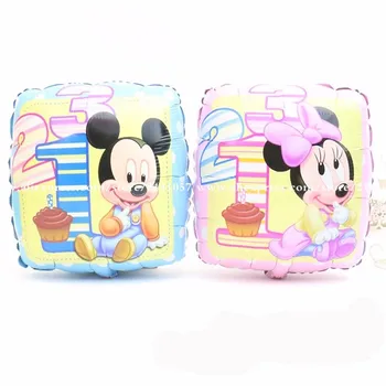 

wholesale 50pcs/lot The new aluminum balloons square Mickey Minnie children's toys birthday party balloons decorated balloons