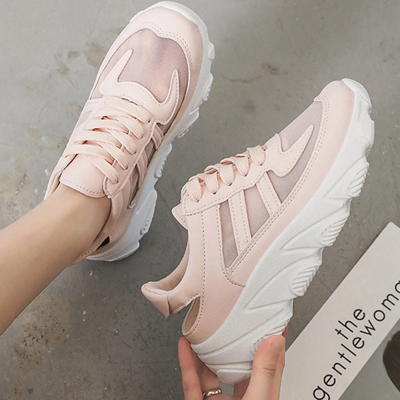 

Bomlight Chunky Sneakers Women Shoes Woman High Platform Sneakers 2019 Summer Thick Sole Dad Shoes Traniers Footwear Breathable