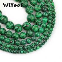 WLYeeS синтетический зеленый малахитовый Бусины круглые каменные 4