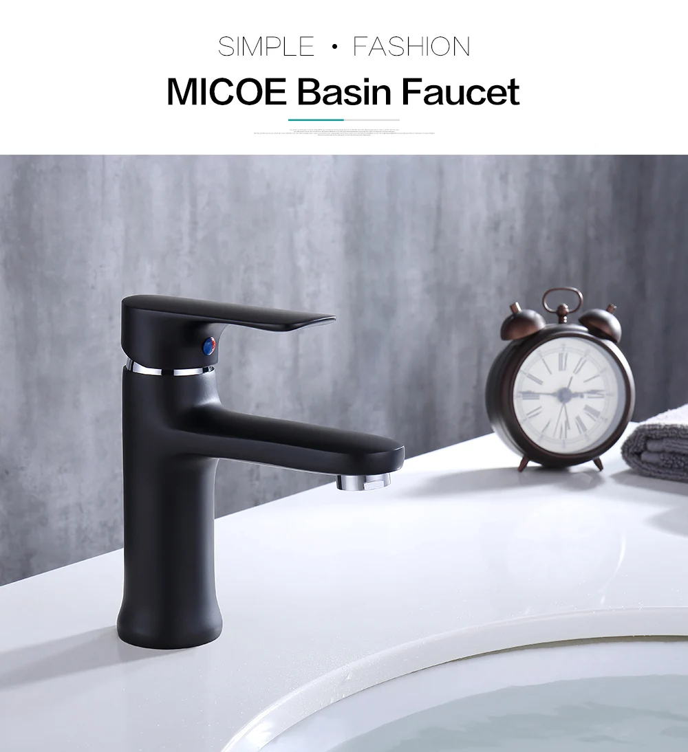 Micoe смеситель для раковины Современный кран для ванной комнаты окрашенный латунный Одной ручкой с одним отверстием кран горячей и холодной воды Deck assembb
