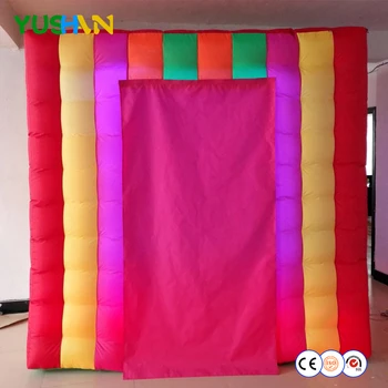 Price 8ft Inflatable Photo Booth With RGB LED Lights And Inner Air Blower Portable Photo Booth Tent Enclosure For Party Decorations