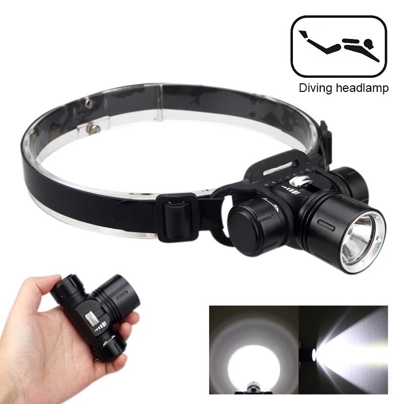 

100 Meters Underwater Diving lights Lighting Headlights 1000 lumens XML L2 Led Scuba Dive Headlamp Waterproof Head Torch Lampt
