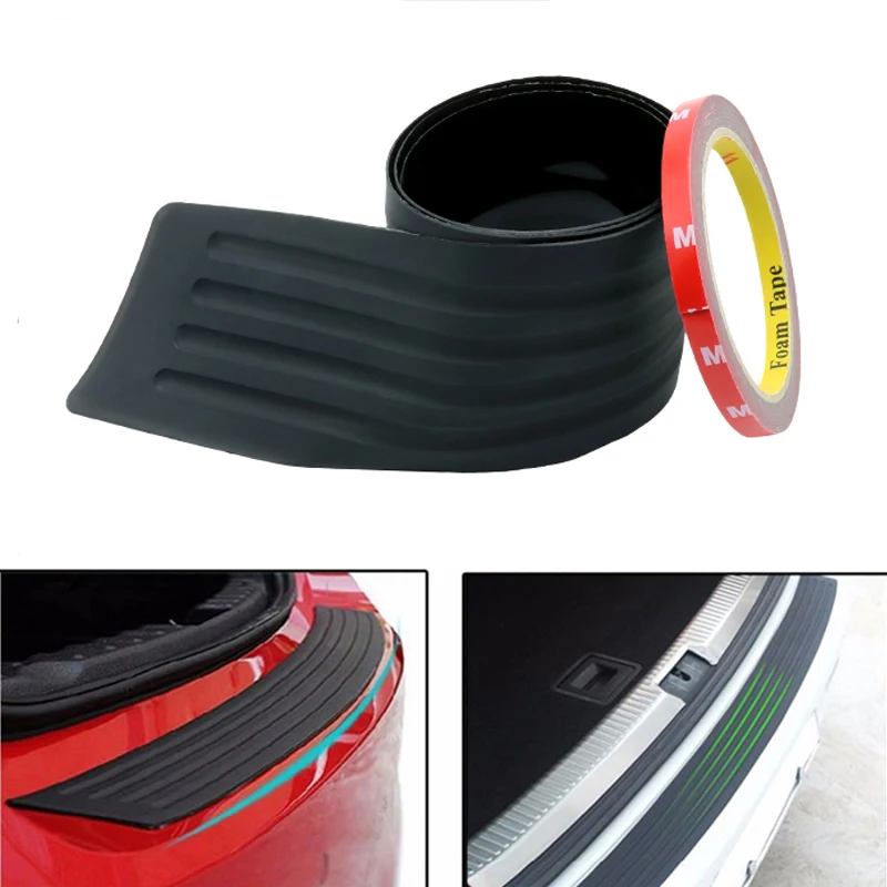

Car Styling 90/105cm Rubber Rear Bumper Guard Protector Trunk Sill Plate Trim Cover Pad FOR Audi A3 A4 A5 A6 Q3 Q5 Q7 S3 S4 S5