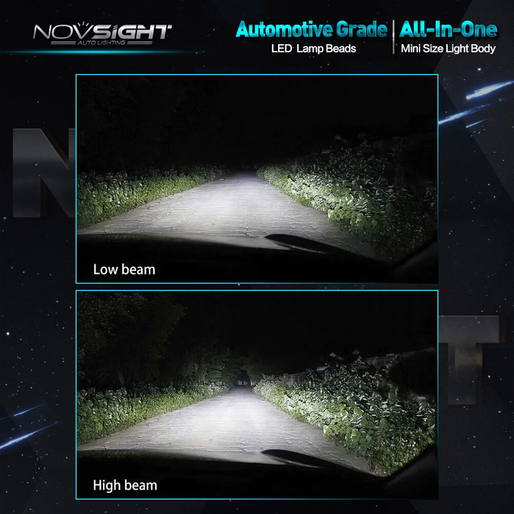 NOVSIGHT H4 H11/H8/H16jp H7 светодиодный автомобилей головной светильник s лампы 70W 10000LM H15 Hi/короче спереди и длиннее сзади) противотуманный автомобильный светильник s H1 H3 9005 9006 Фары Светильник D40