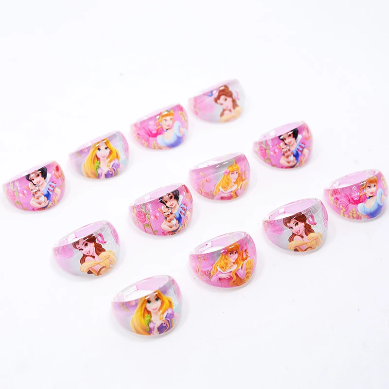 

FANRAR 20Pcs Mixed Girls Children Kids Ring Lovely Snow White Rapunzel Princess baby Girls round heart flower Rings Party Gift