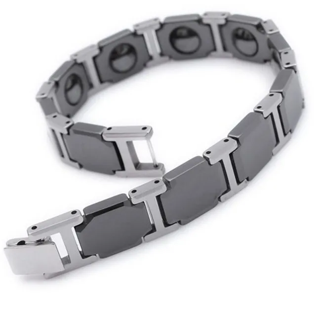 Mens Magnetic Bracelet Jewelry Whole Fashion Tungsten Mens Magnetic Bracelet Jewelry Whole Fashion Tungsten Black Silver B309