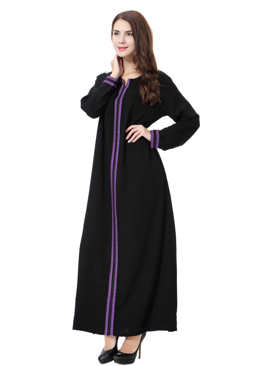 Abaya Дубай женское мусульманское платье с круглым вырезом и длинным рукавом плюс размер 4XL марокканский кафтан Jubah Исламская одежда арабисш Kleding