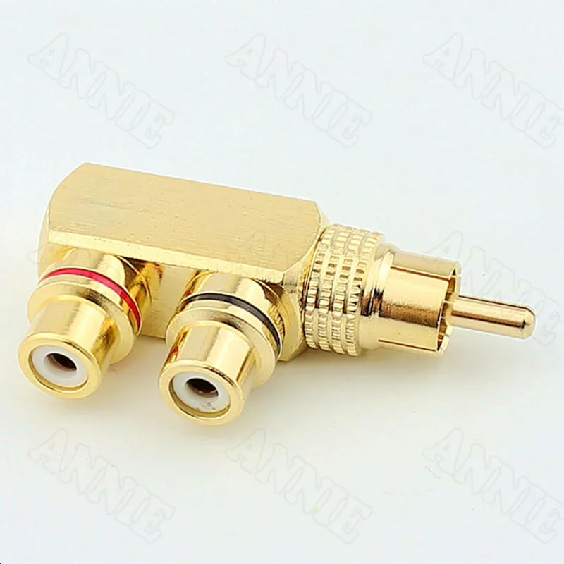30 шт./лот из чистой меди lotus audio video tee one minute two RCA male 2 female socket AV adapter to | Обустройство